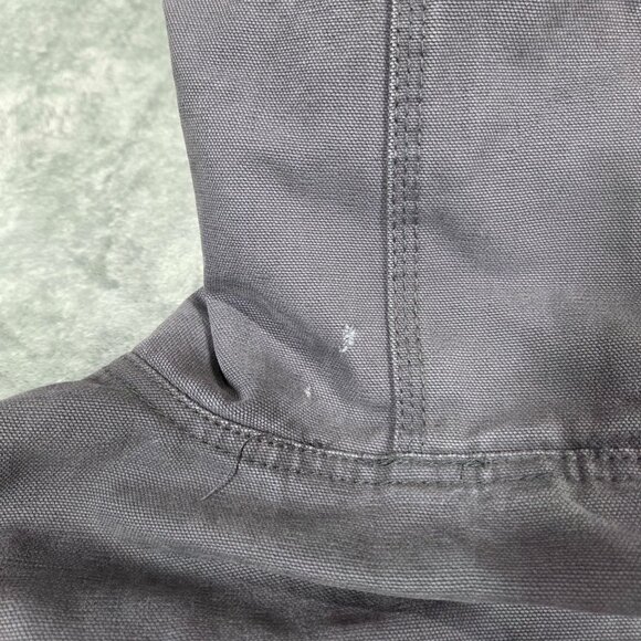 Snap On Tools Jacket Mens XL Gray Distressed Quilt Lined Hooded Canvas Coat - Picture 12 of 16